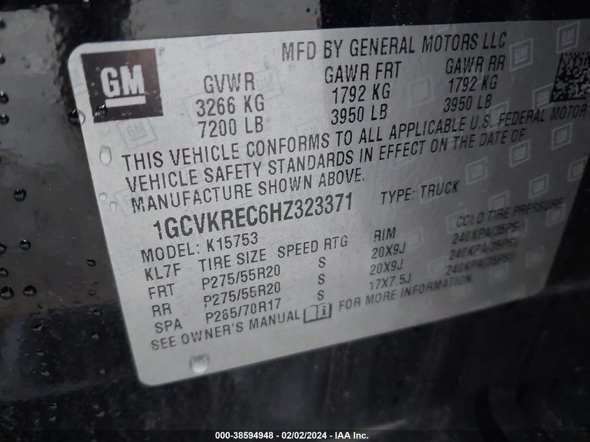 2017 CHEVROLET SILVERADO 1500 2LT - 1GCVKREC6HZ323371