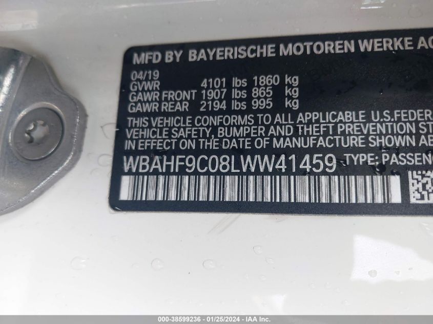 WBAHF9C08LWW41459 2020 BMW Z4 M40I