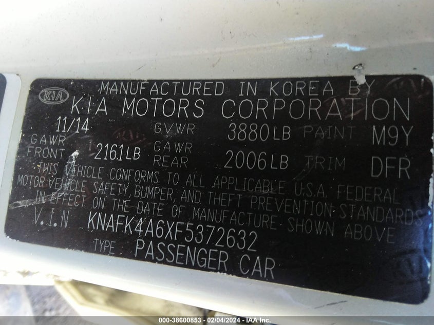 2015 KIA FORTE LX - KNAFK4A6XF5372632