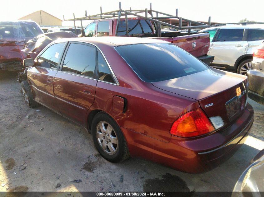 2001 Toyota Avalon Xl W/Bench Seat/Xl W/Bucket Seats/Xls W/Bench Seat/Xls W/Bucket Seats VIN: 4T1BF28B11U125927 Lot: 38600939