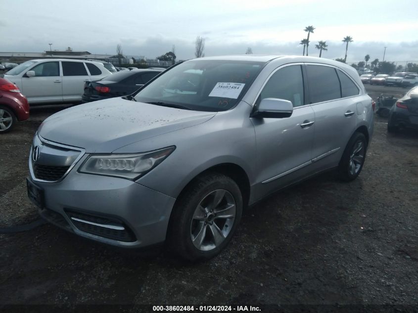 2014 Acura Mdx VIN: 5FRYD3H24EB012318 Lot: 38602484