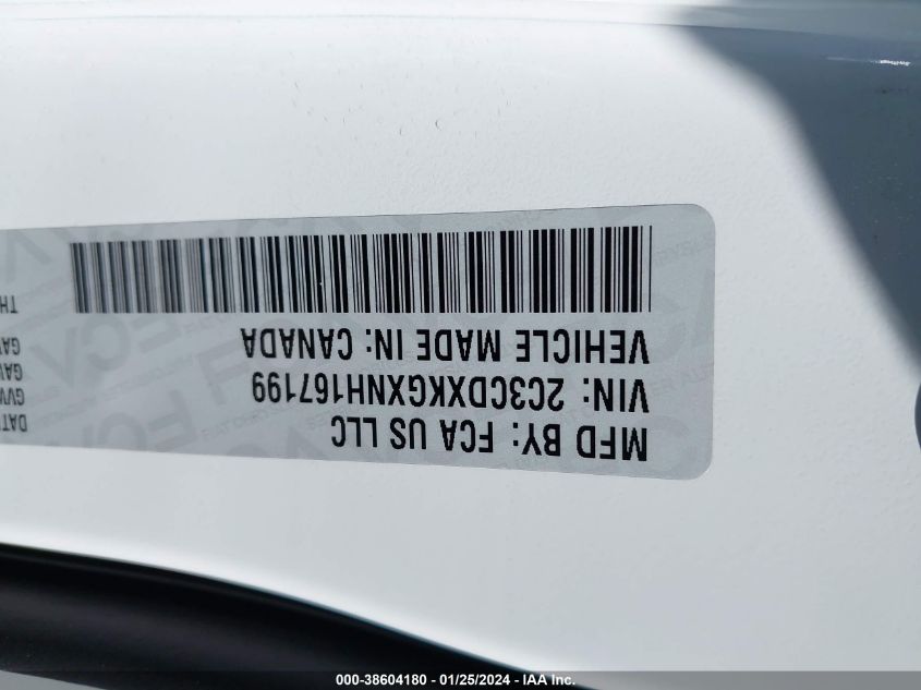 2022 Dodge Charger Police Awd VIN: 2C3CDXKGXNH167199 Lot: 38604180