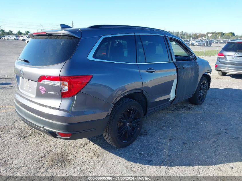 2022 Honda Pilot 2Wd Special Edition VIN: 5FNYF5H20NB006796 Lot: 38605386