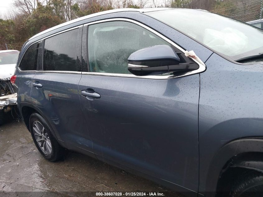 2019 Toyota Highlander Xle VIN: 5TDKZRFH4KS318087 Lot: 38607028