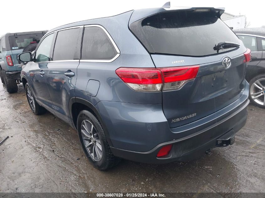 2019 Toyota Highlander Xle VIN: 5TDKZRFH4KS318087 Lot: 38607028