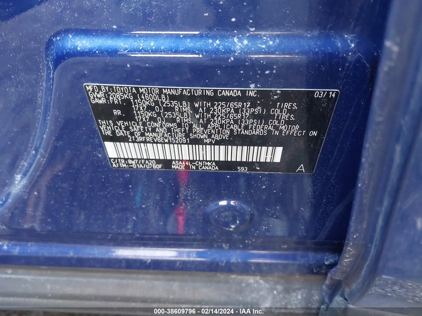 2014 TOYOTA RAV4 XLE - 2T3RFREV6EW152091