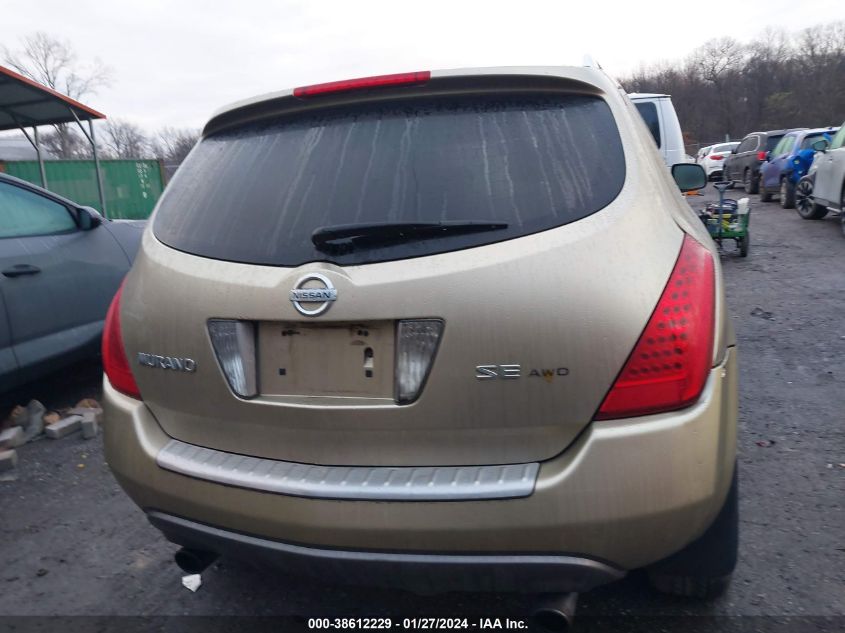 2006 Nissan Murano Se VIN: JN8AZ08W26W535277 Lot: 38612229