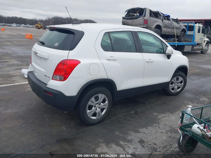 2016 Chevrolet Trax 1Ls VIN: 3GNCJKSB9GL274760 Lot: 38614730