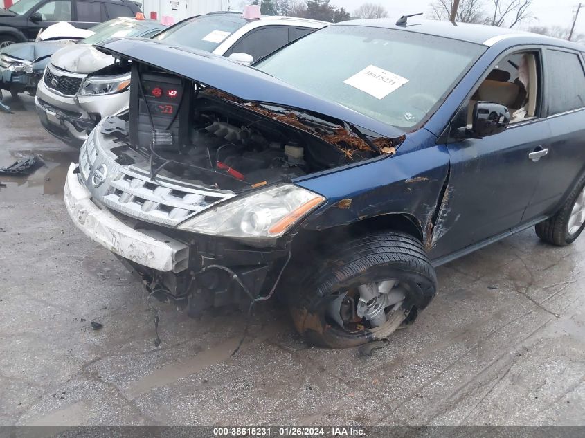 2003 Nissan Murano Se VIN: JN8AZ08T13W120467 Lot: 38615231