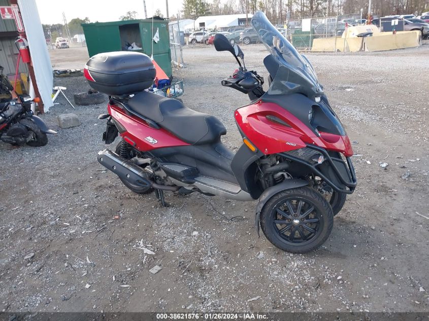 2009 Piaggio Mp3 500 VIN: ZAPM610X295000518 Lot: 38621576