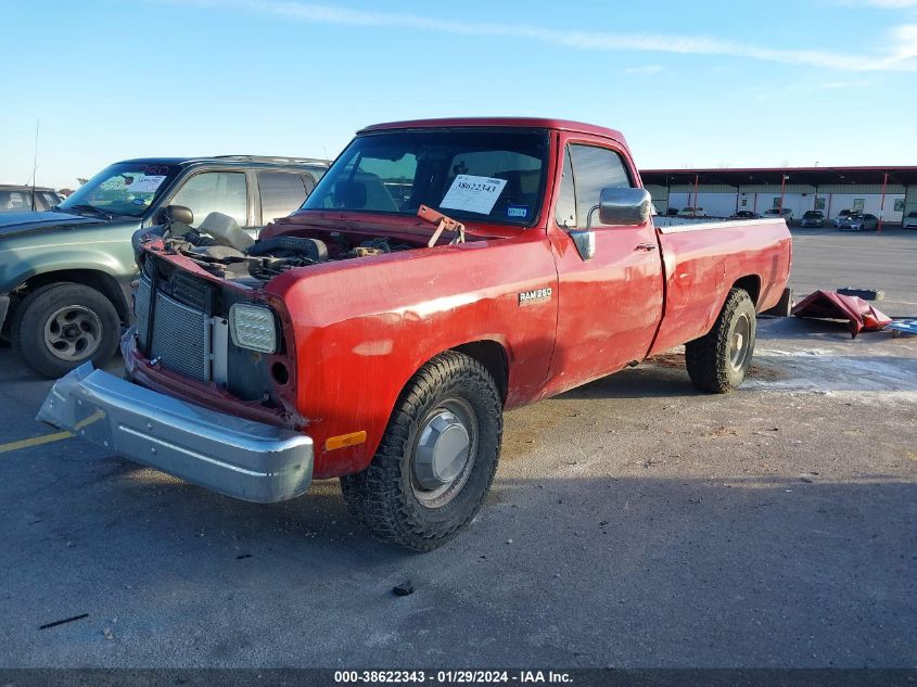 1991 Dodge D-Series D200/D250 VIN: 1B7KE2689MS274553 Lot: 38622343