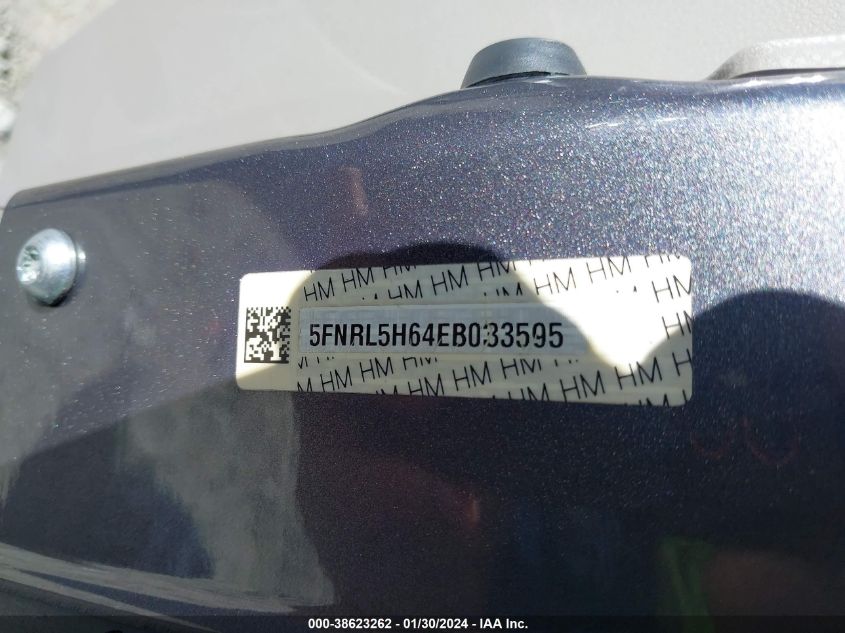 5FNRL5H64EB033595 2014 Honda Odyssey Exl