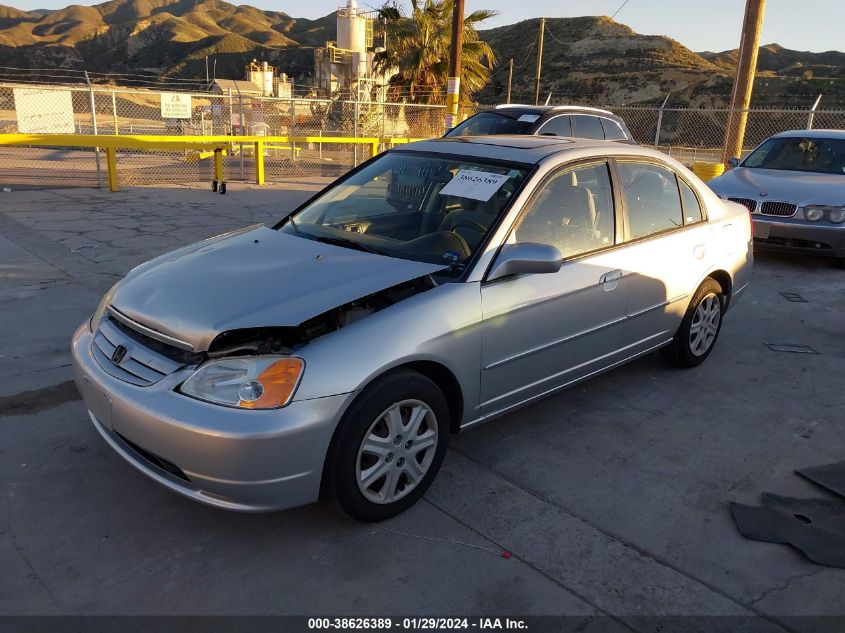 2003 Honda Civic Ex VIN: 2HGES26723H599680 Lot: 38626389