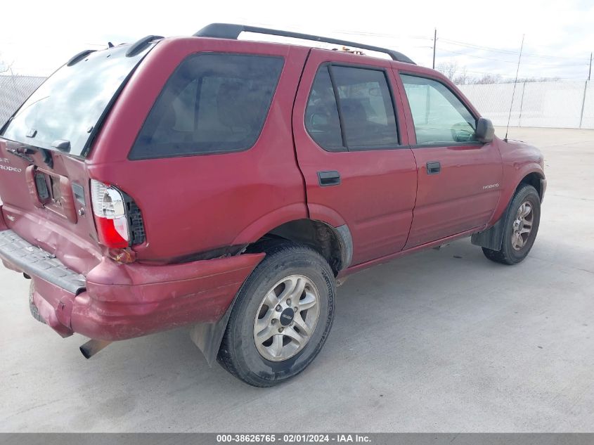 2004 Isuzu Rodeo S VIN: 4S2CK58Y944309502 Lot: 38626765