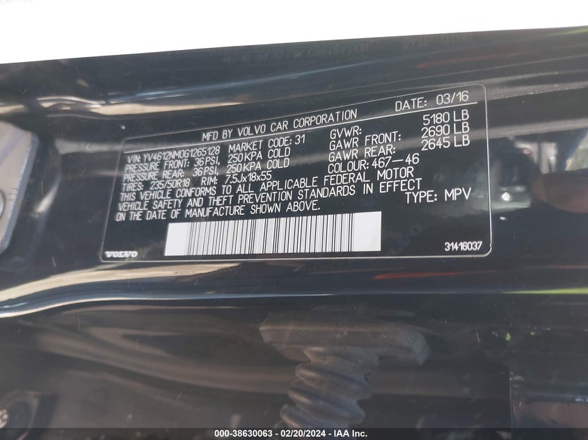 2016 VOLVO XC70 T5 PLATINUM - YV4612NM0G1265128