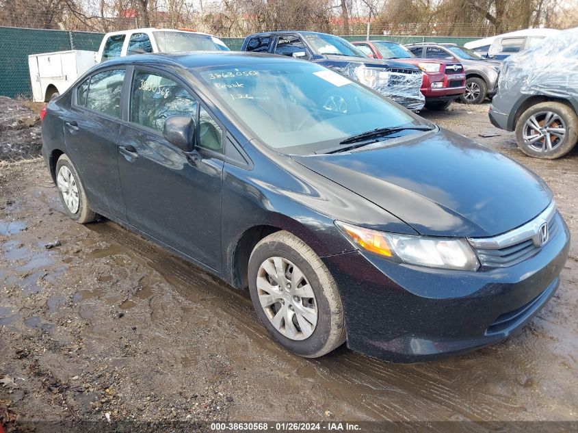 2012 Honda Civic Lx VIN: 19XFB2F58CE102046 Lot: 38630568