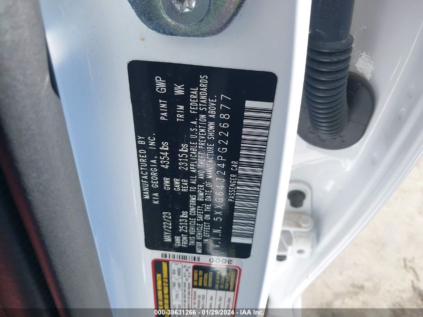 2023 Kia K5 Gt-Line VIN: 5XXG64J24PG226877 Lot: 38631266