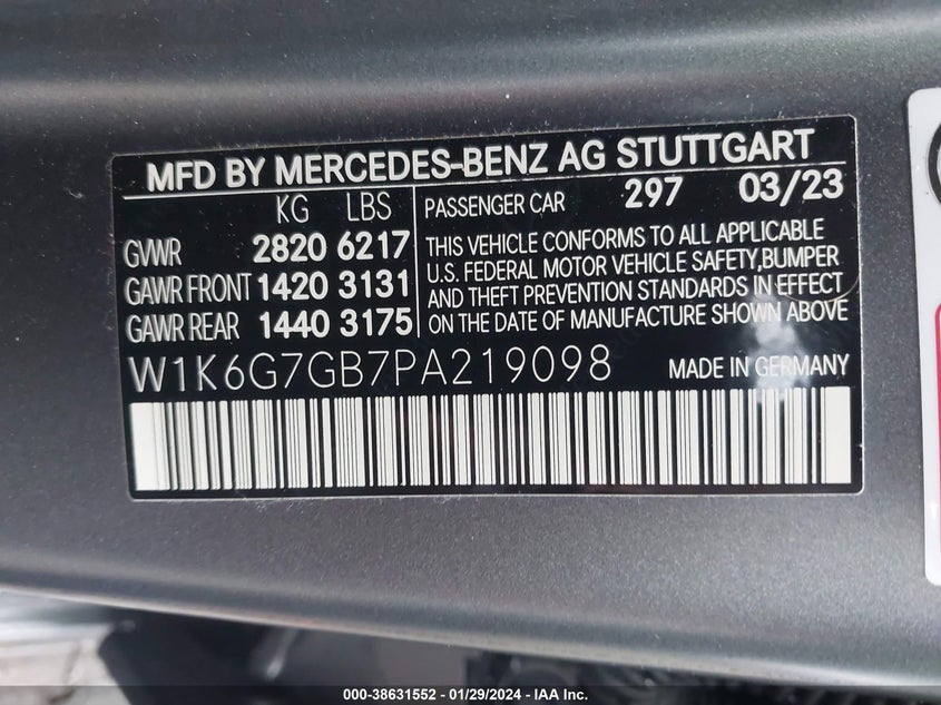 2023 MERCEDES-BENZ S 580 4MATIC - W1K6G7GB7PA219098