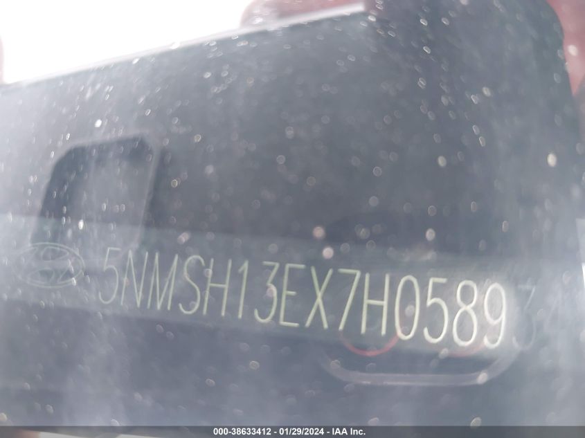 2007 Hyundai Santa Fe Limited/Se VIN: 5NMSH13EX7H058934 Lot: 38633412