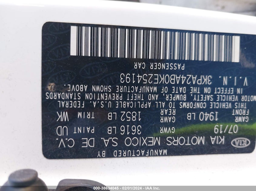 2019 KIA RIO LX - 3KPA24AB0KE254193