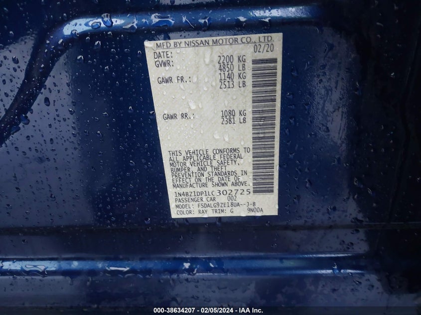 2020 NISSAN LEAF SL PLUS - 1N4BZ1DP1LC302725