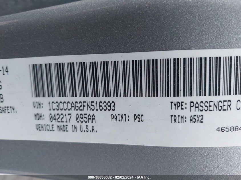 2015 CHRYSLER 200 LIMITED - 1C3CCCAG2FN516393