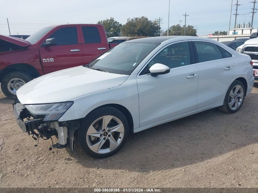 2022 Audi A3 Premium 40 Tfsi Front-Wheel Drive S Tronic VIN: WAUAUDGY4NA037451 Lot: 38639385