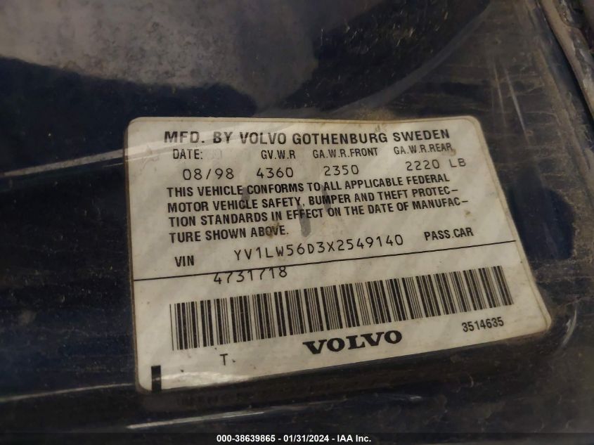 YV1LW56D3X2549140 1999 Volvo V70 Glt