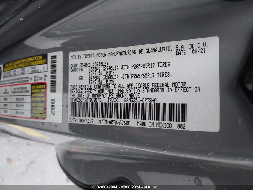 2021 TOYOTA TACOMA ACCESS CAB/SR/SR5/TRD SPORT - 3TYRZ5CN7MT010176