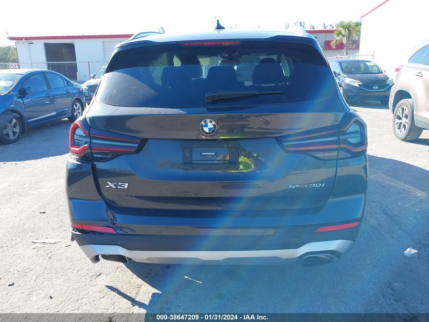 2022 BMW X3 Sdrive30I VIN: 5UX43DP02N9K81810 Lot: 38647209