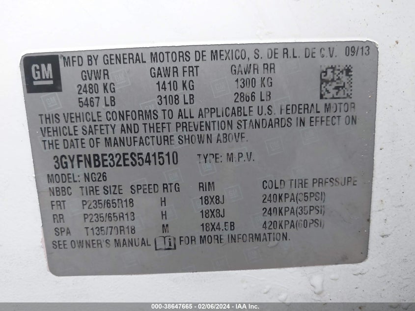 2014 CADILLAC SRX LUXURY COLLECTION - 3GYFNBE32ES541510