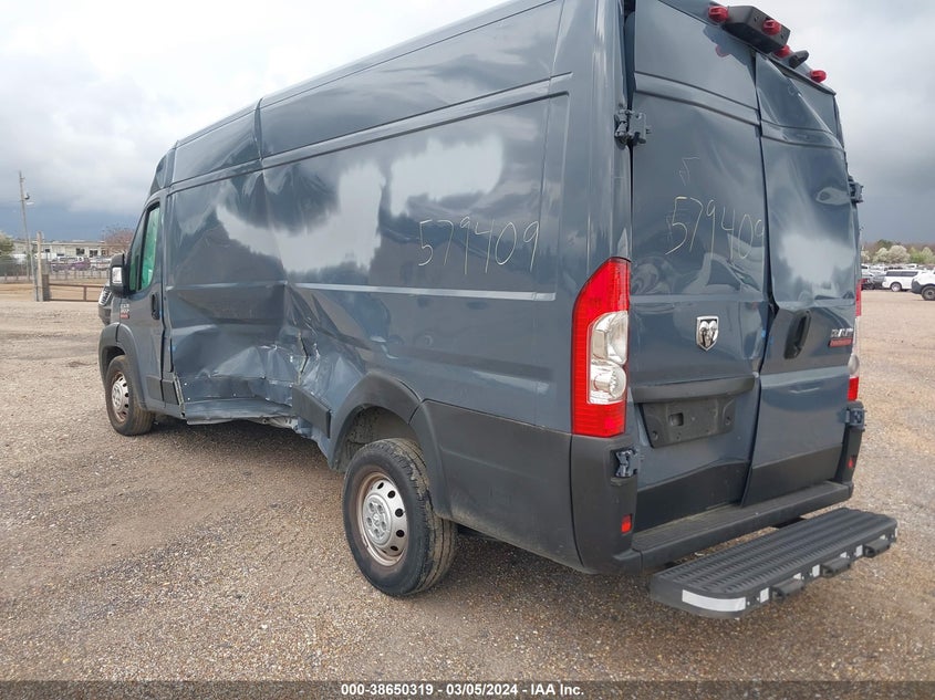 2021 Ram Promaster 3500 Cargo Van High Roof 159 Wb Ext VIN: 3C6MRVJG5ME579409 Lot: 38650319