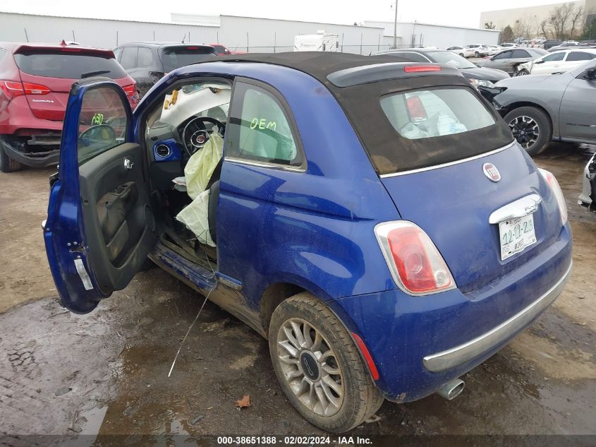 2012 Fiat 500C Lounge VIN: 3C3CFFER6CT100833 Lot: 38651388