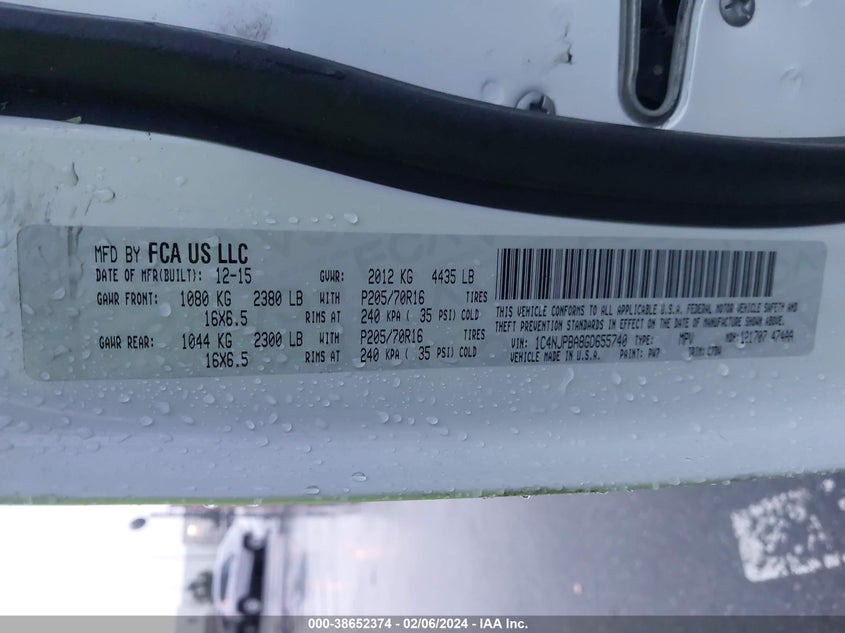 2016 JEEP PATRIOT SPORT - 1C4NJPBA8GD655740