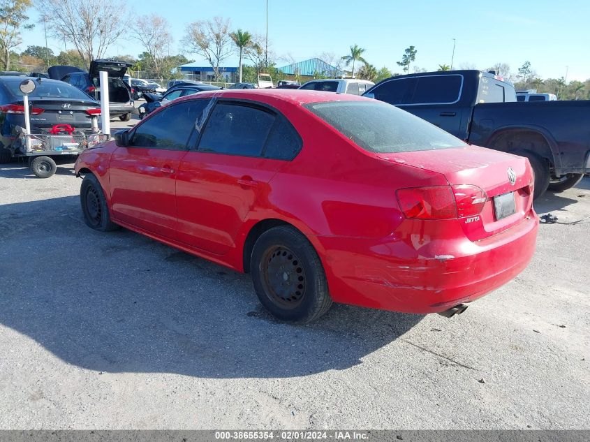 2012 Volkswagen Jetta 2.0L S VIN: 3VW2K7AJ1CM408959 Lot: 38655354