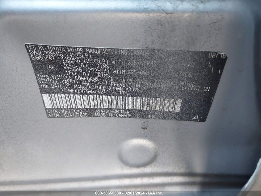 2016 TOYOTA RAV4 XLE - 2T3WFREV7GW304241