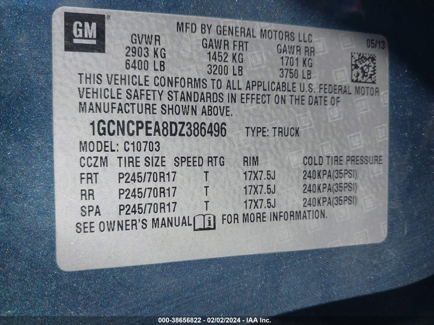 2013 CHEVROLET SILVERADO 1500 WORK TRUCK - 1GCNCPEA8DZ386496