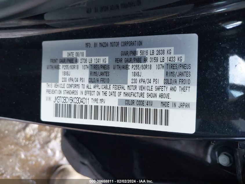 2019 MAZDA CX-9 TOURING - JM3TCBCY6K0304011