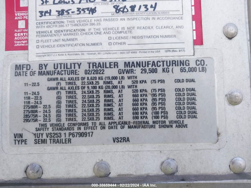 2023 Utility Trailer Mfg Unknown VIN: 1UYVS2531P6790917 Lot: 38659444