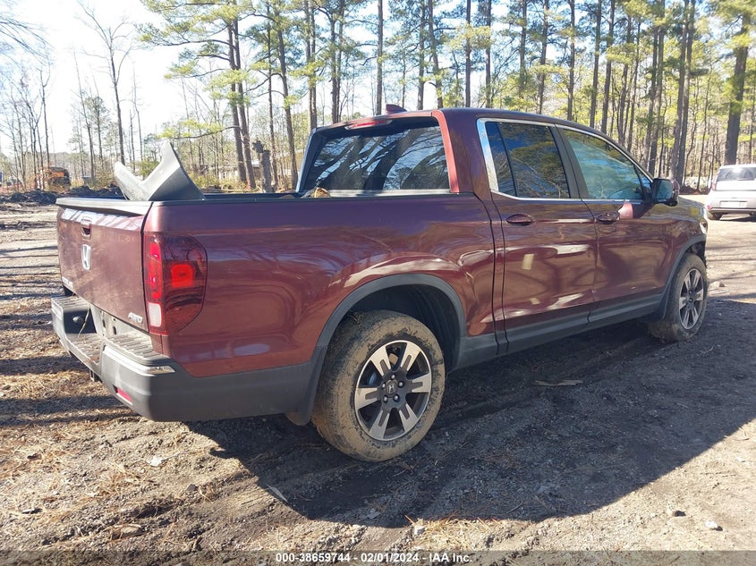 2017 HONDA RIDGELINE RTL-T - 5FPYK3F64HB023862