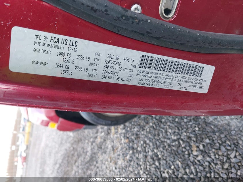 VIN 1C4NJPBA2HD171239 2017 JEEP PATRIOT SPORT FWD