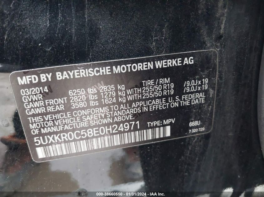 5UXKR0C58E0H24971 2014 BMW X5, photo no. 9