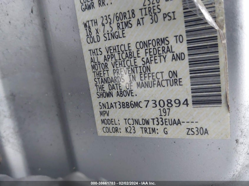 2021 NISSAN ROGUE SV - 5N1AT3BB6MC730894