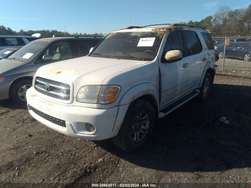 2003 Toyota Sequoia Limited VIN: 5TDZT38AX3S163916 Lot: 38663517