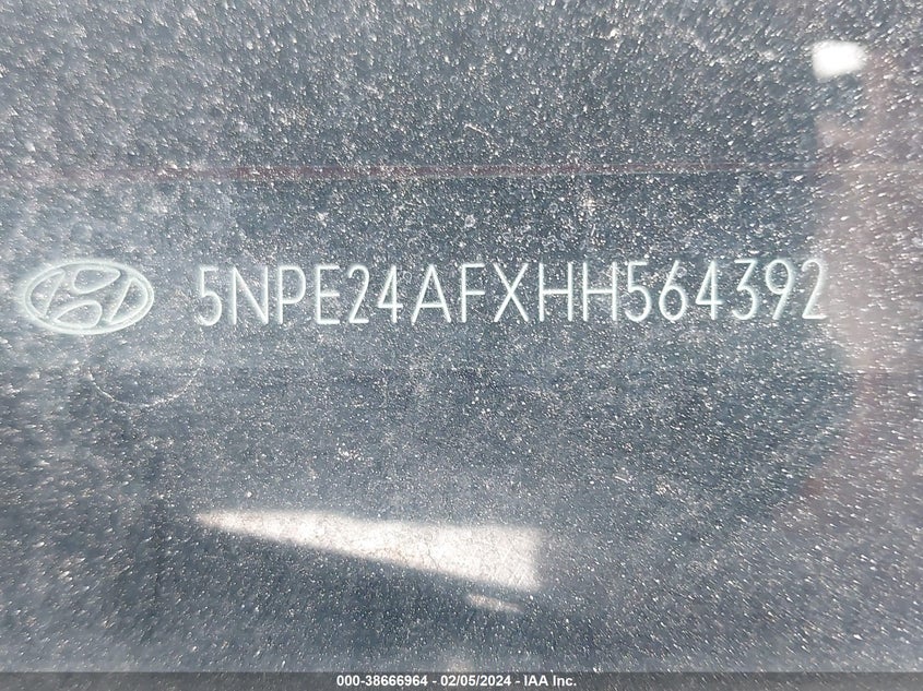 VIN 5NPE24AFXHH564392 2017 HYUNDAI SONATA SE