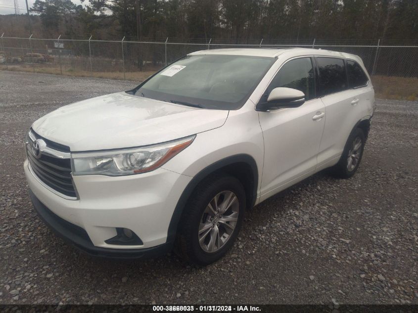 2015 Toyota Highlander Xle V6 VIN: 5TDKKRFH7FS044538 Lot: 38668033