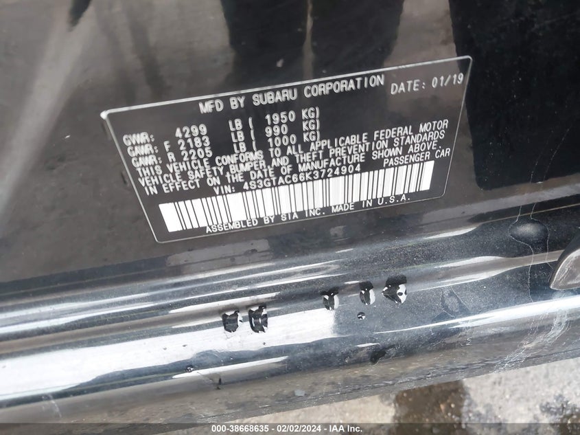 2019 SUBARU IMPREZA PREMIUM - 4S3GTAC66K3724904