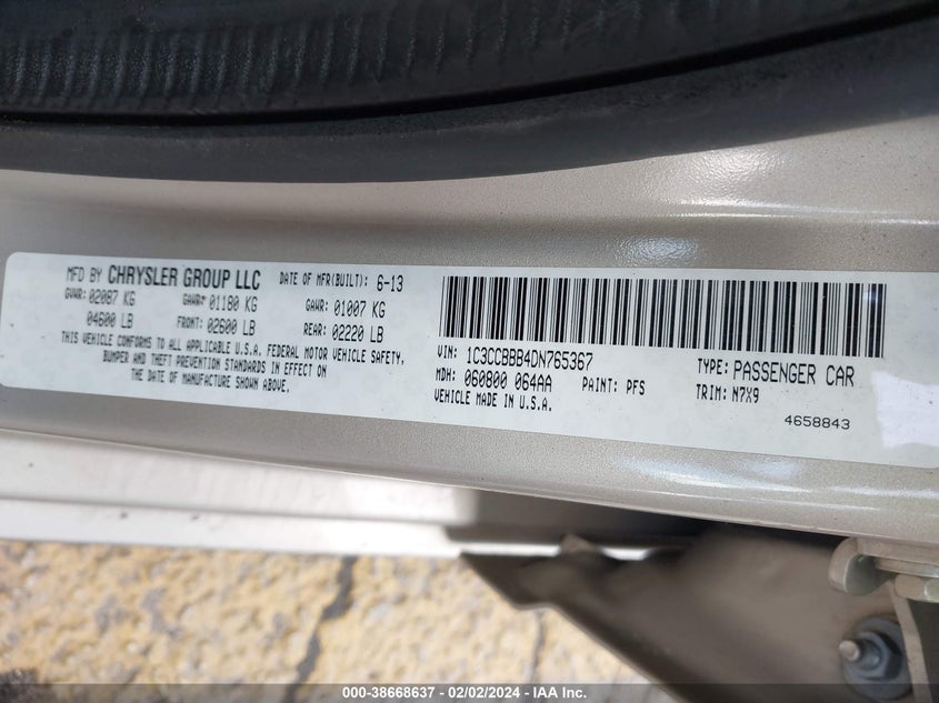 2013 CHRYSLER 200 TOURING - 1C3CCBBB4DN765367