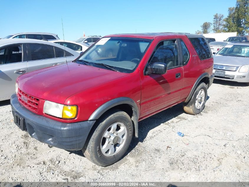 1999 Isuzu Amigo S 3.2L V6 Hard Top/S 3.2L V6 Soft Top VIN: 4S2CK57W1X4368239 Lot: 38669999