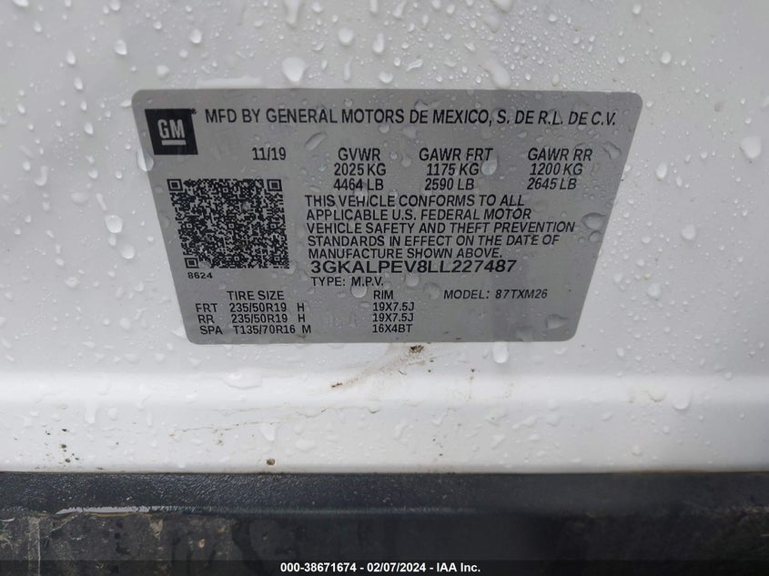 2020 GMC TERRAIN FWD SLT - 3GKALPEV8LL227487